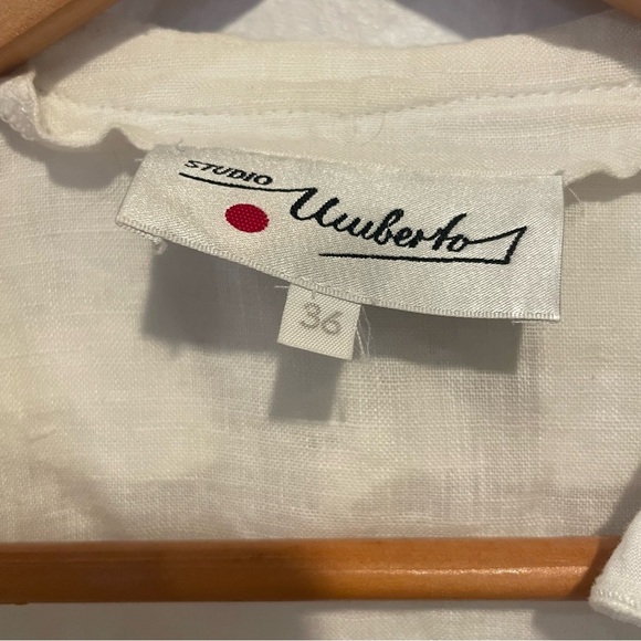 Vintage retro ruffle lace Victorian linen blouse - Picture 5 of 9